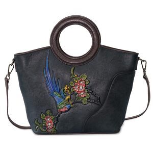7890 Leather Satchel Top Handle Bags Handmade Purse Vintage Embossed